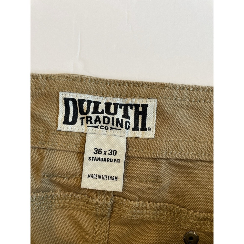 Duluth Trading Flex Fire Hose Pants 36x30(29"L) Standard Fit Flex Canvas Brown - Picture 4 of 9